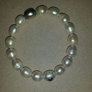 Pearl stretch Silpada bracelet 925 sterling silver